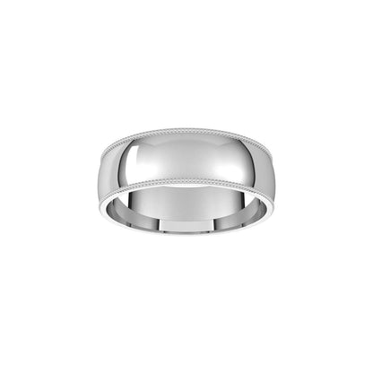 Milgrain Comfort-Fit Half Round Band, 10 mm