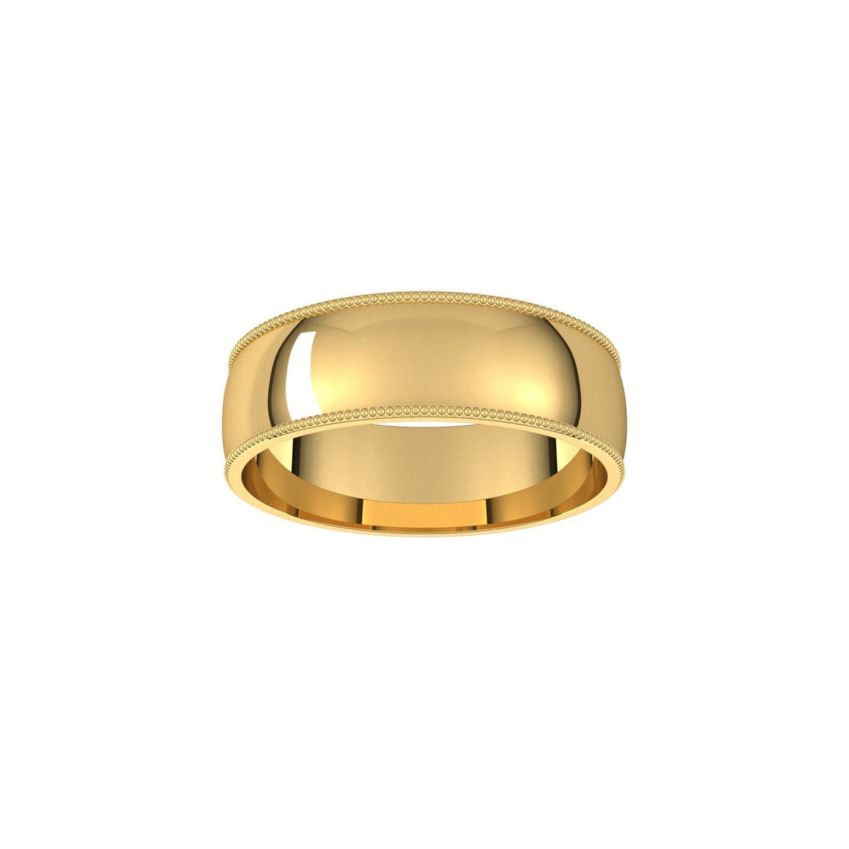 Lightweight Milgrain Comfort-Fit Half Round Band