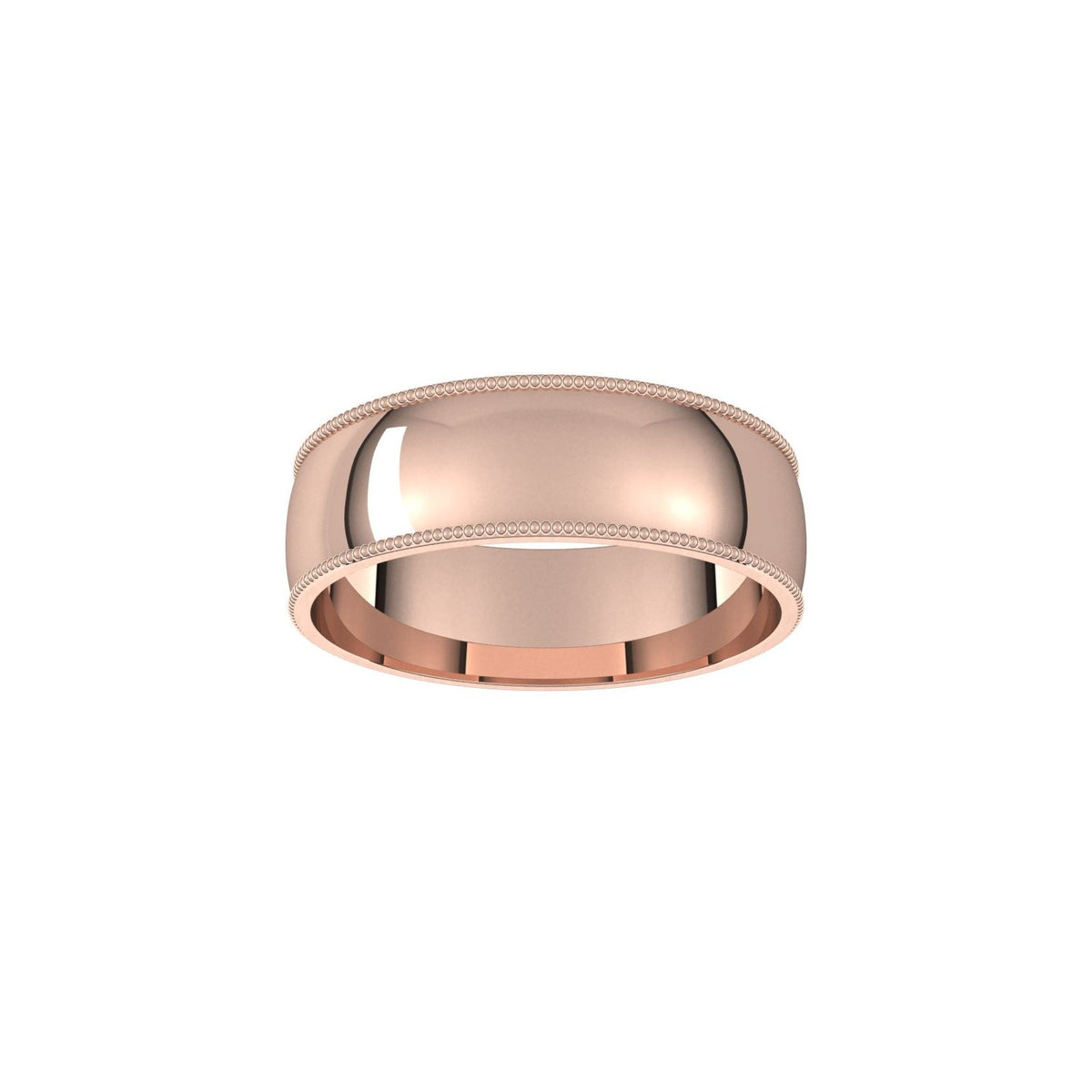 Lightweight Milgrain Comfort-Fit Half Round Band
