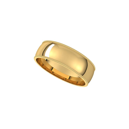 Lightweight Milgrain Comfort-Fit Half Round Band