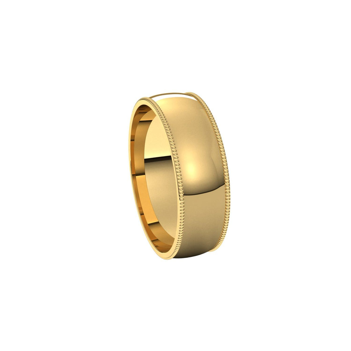 Lightweight Milgrain Comfort-Fit Half Round Band