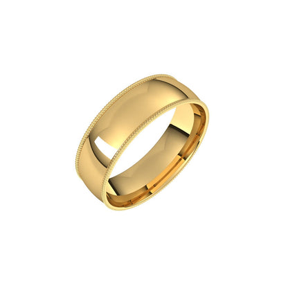 Lightweight Milgrain Comfort-Fit Half Round Band