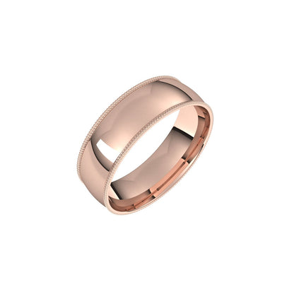 Lightweight Milgrain Comfort-Fit Half Round Band