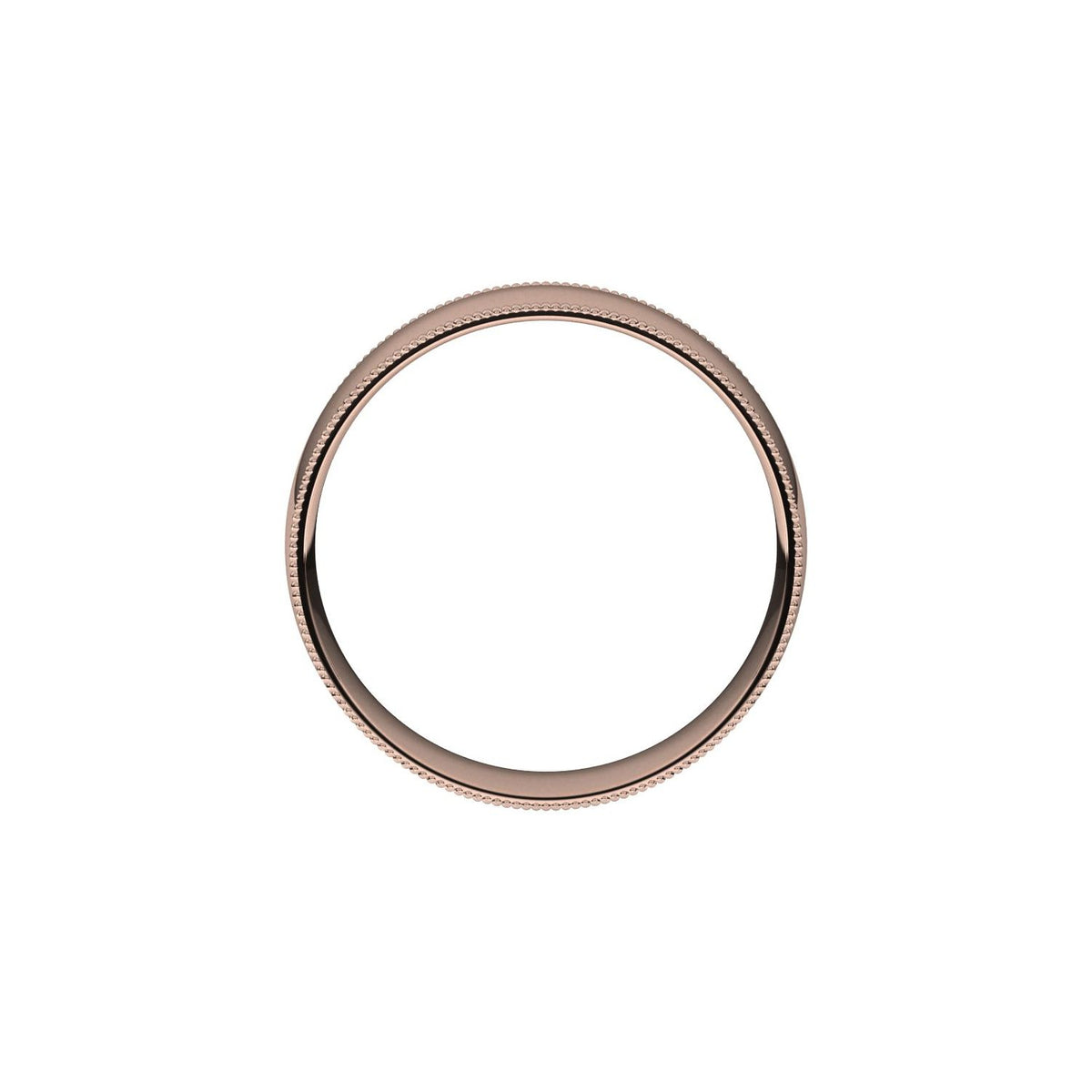 Lightweight Milgrain Comfort-Fit Half Round Band
