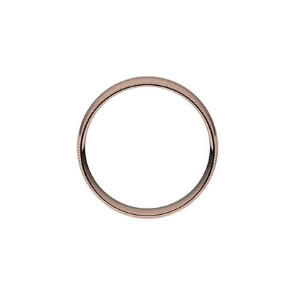 Lightweight Milgrain Comfort-Fit Half Round Band