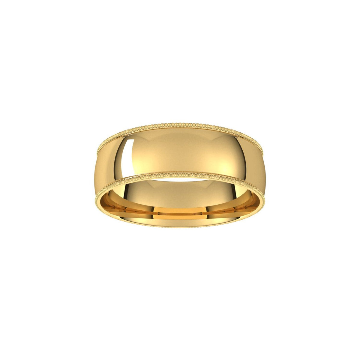 Lightweight Milgrain Comfort-Fit Half Round Band