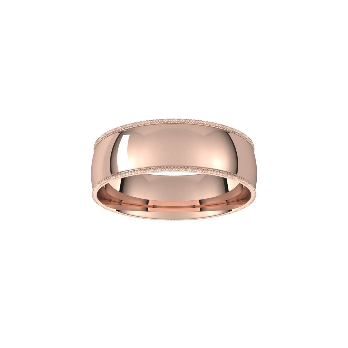 Lightweight Milgrain Comfort-Fit Half Round Band