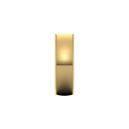 Lightweight Milgrain Comfort-Fit Half Round Band