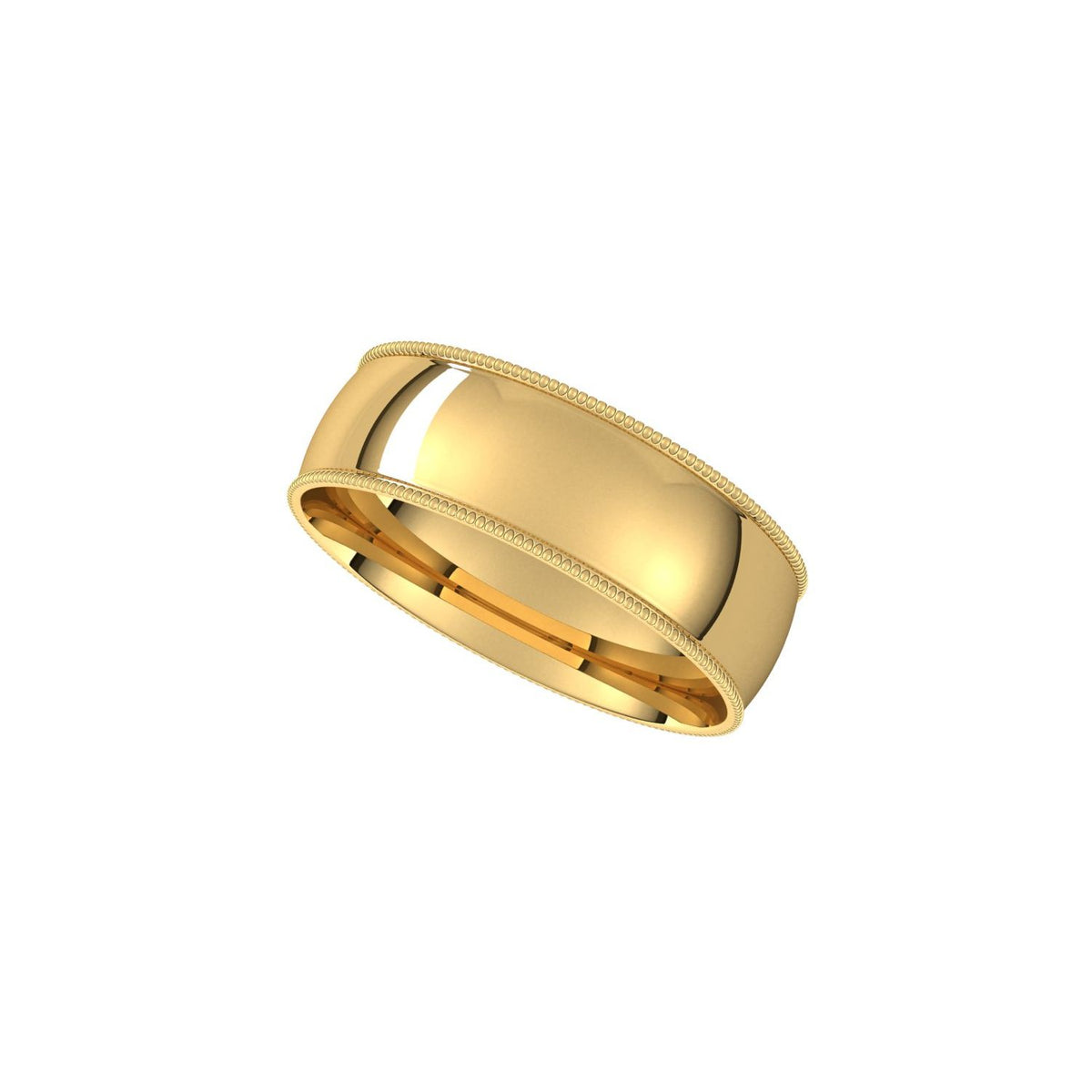 Lightweight Milgrain Comfort-Fit Half Round Band
