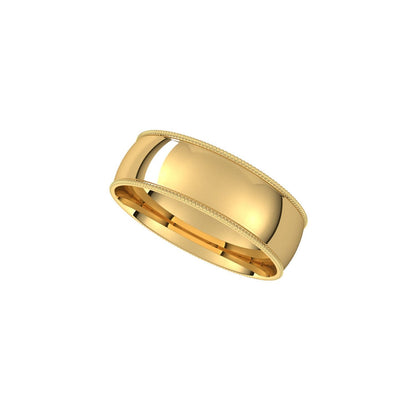 Lightweight Milgrain Comfort-Fit Half Round Band