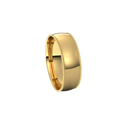 Lightweight Milgrain Comfort-Fit Half Round Band