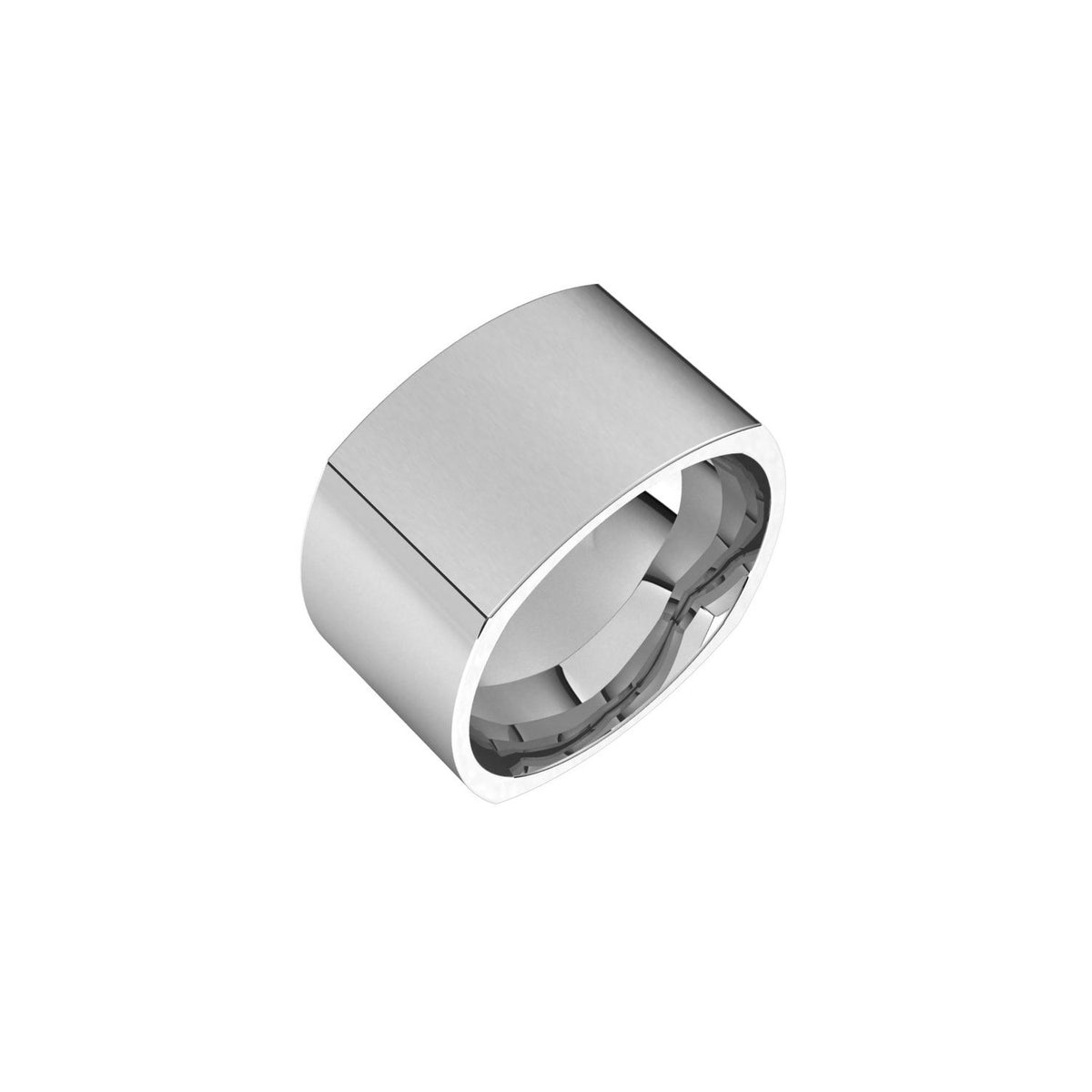 14K White Gold Comfort-Fit Square Band