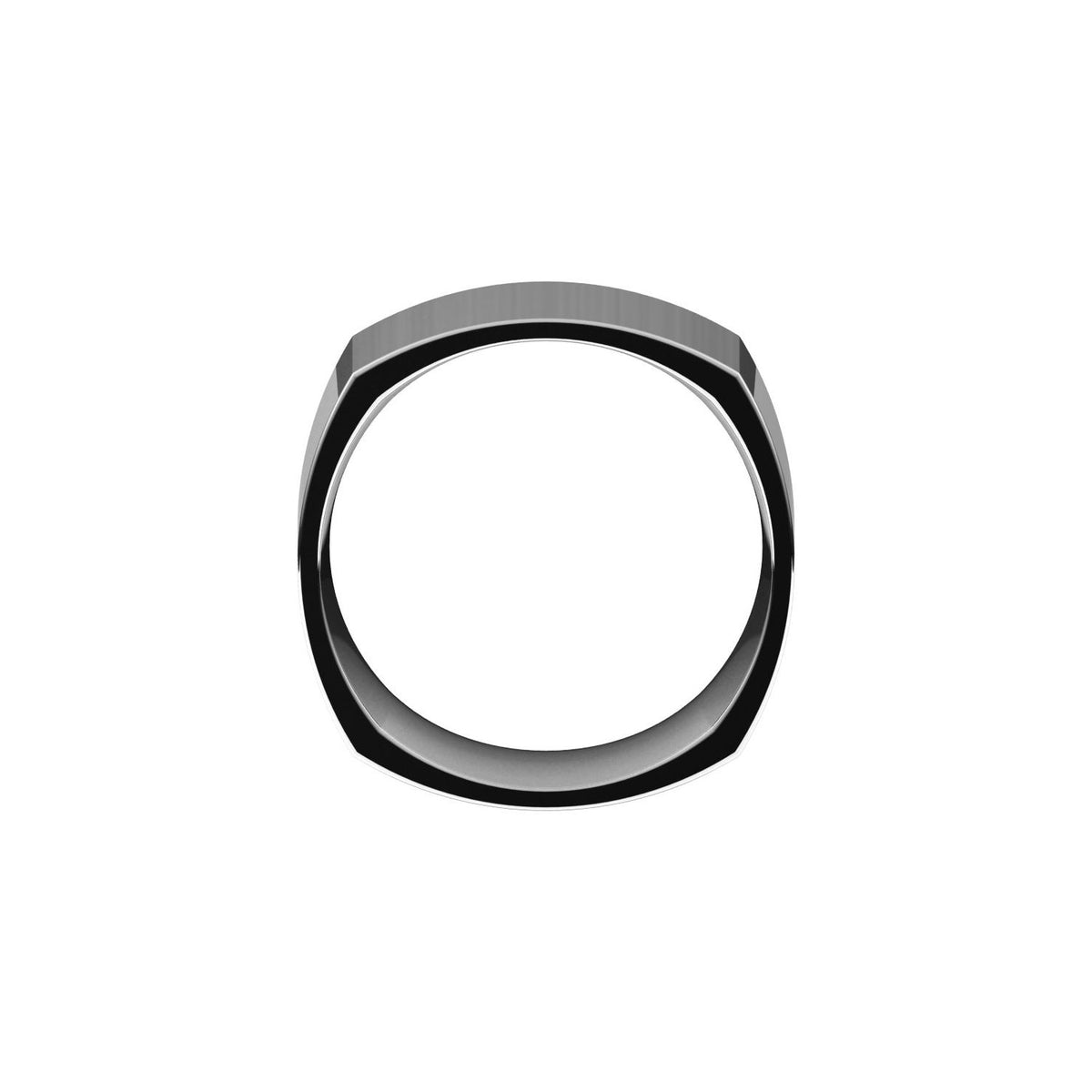 14K White Gold Comfort-Fit Square Band