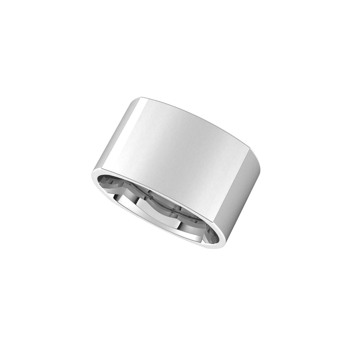 14K White Gold Comfort-Fit Square Band