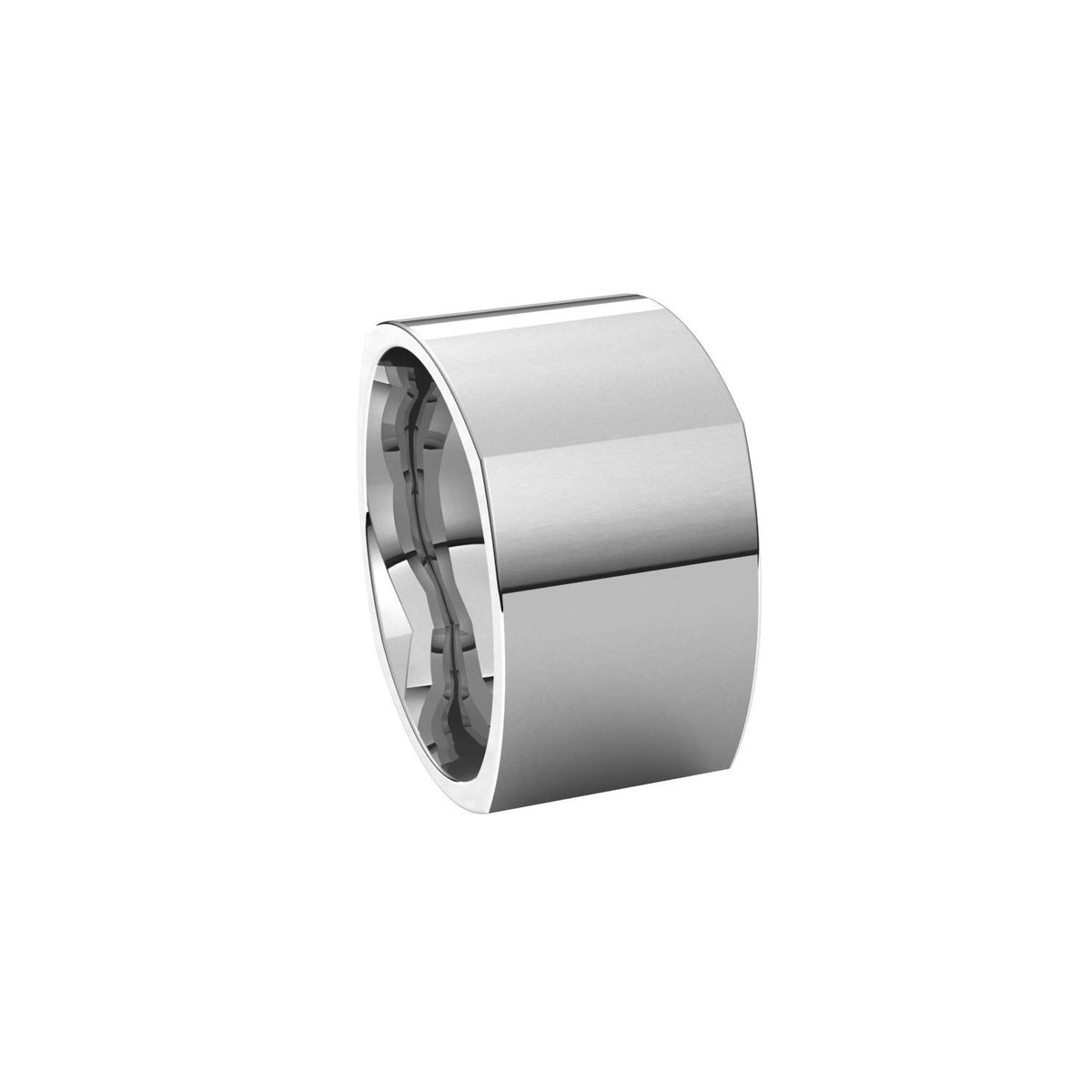 14K White Gold Comfort-Fit Square Band