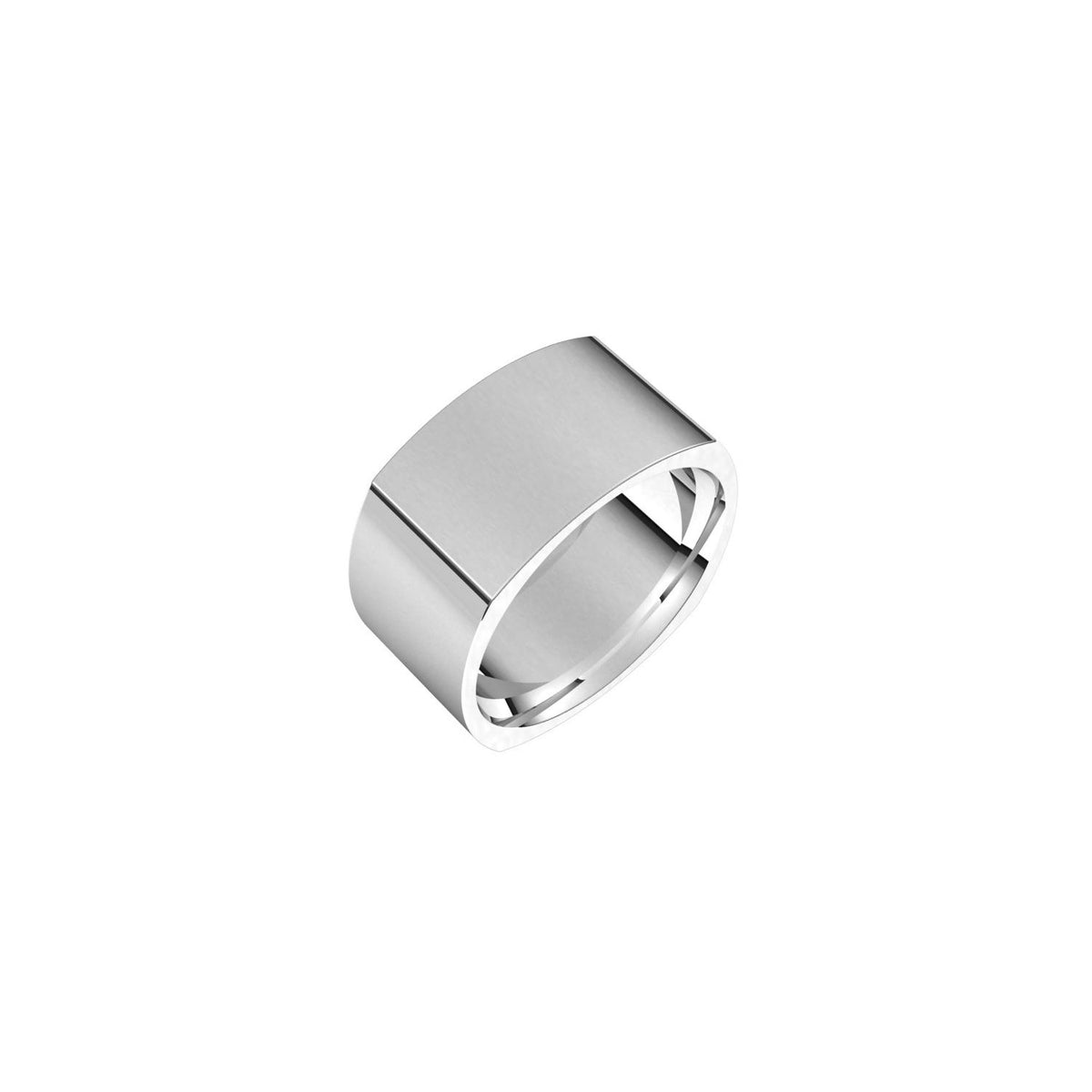 10K White Gold Comfort-Fit Square Band, 10 mm