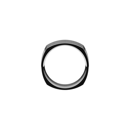 10K White Gold Comfort-Fit Square Band, 10 mm