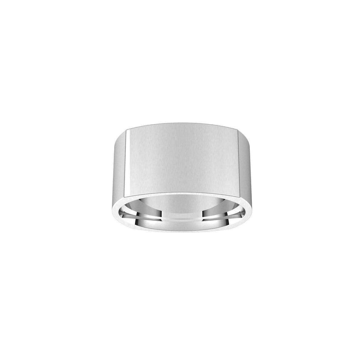 10K White Gold Comfort-Fit Square Band, 10 mm