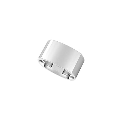 10K White Gold Comfort-Fit Square Band, 10 mm