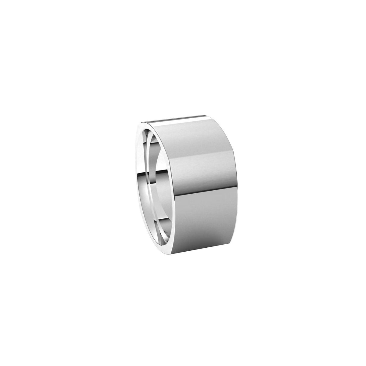 10K White Gold Comfort-Fit Square Band, 10 mm