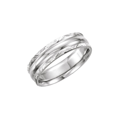 Platinum Design-Engraved Comfort-Fit Band