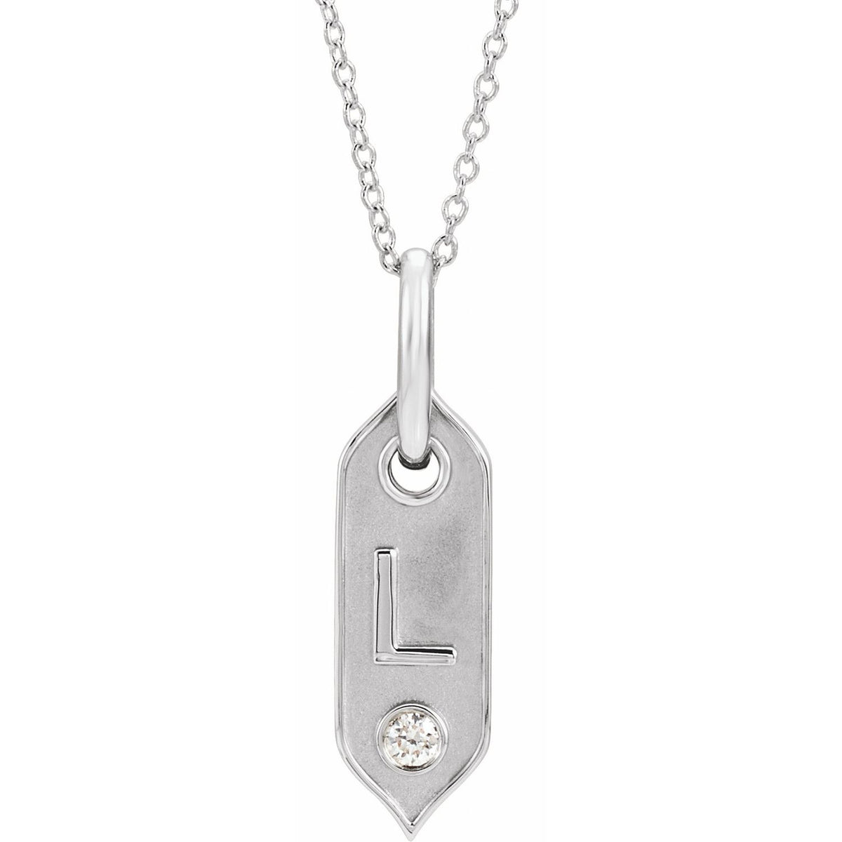 .05 CT Natural Diamond Initial 16-18" Necklace