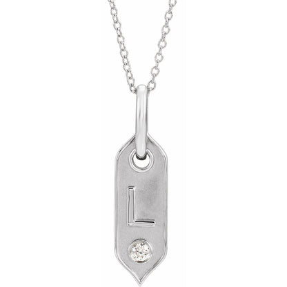 .05 CT Natural Diamond Initial 16-18" Necklace