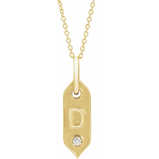 .05 CT Natural Diamond Initial 16-18" Necklace