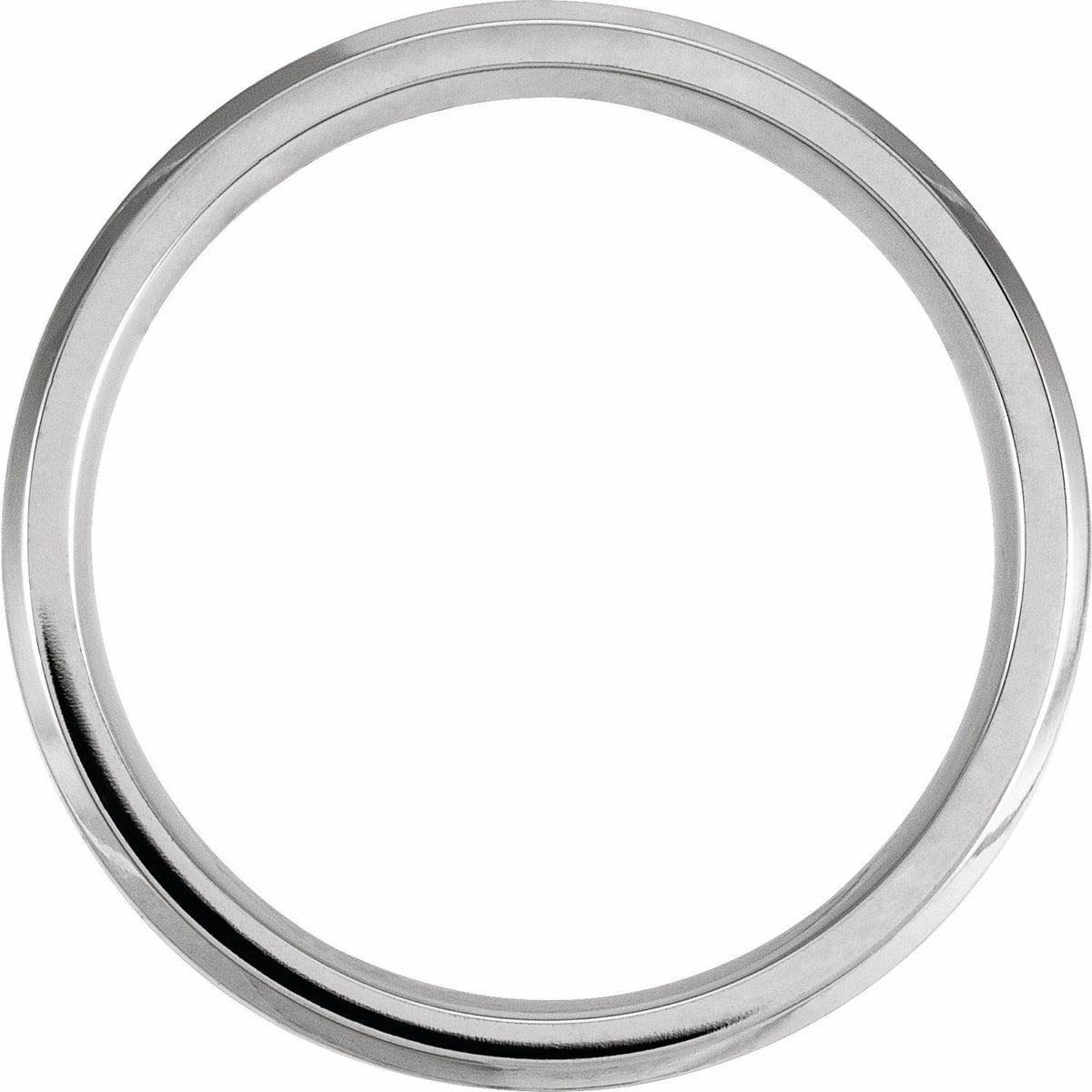 Cobalt & Silver Inlay Beveled-Edge Comfort-Fit Band