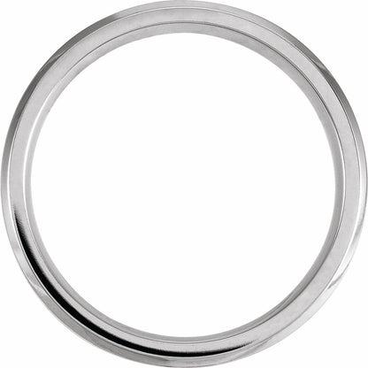 Cobalt & Silver Inlay Beveled-Edge Comfort-Fit Band
