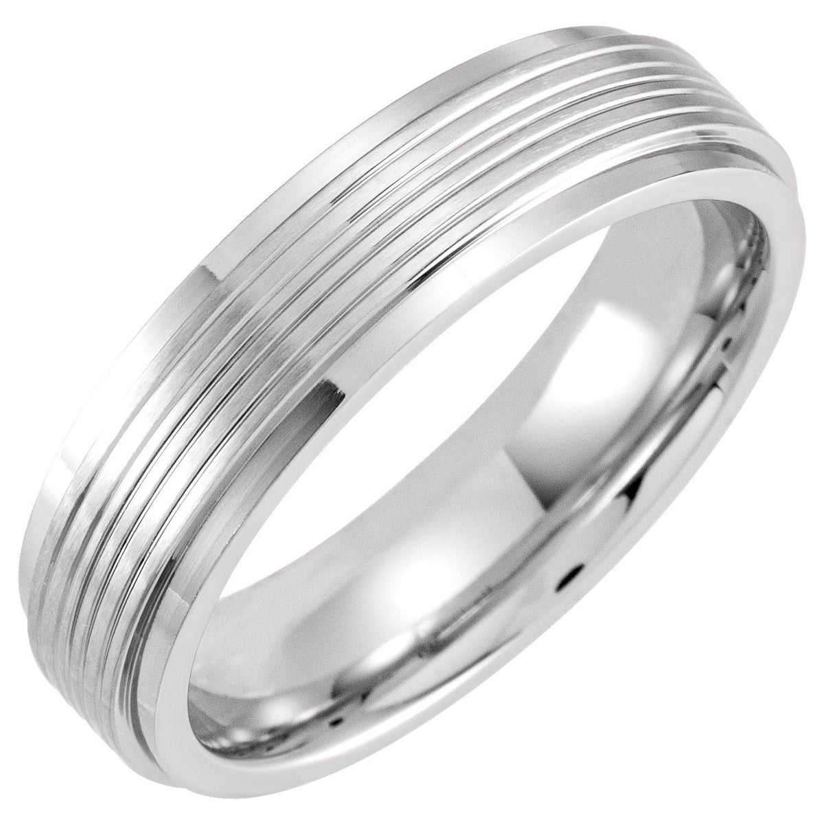 Cobalt Stepped-Edge Grooved Flat Band