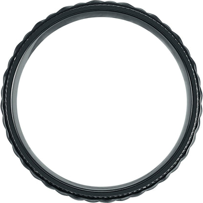 Titanium Patterned Coin Edge Band, 7 mm
