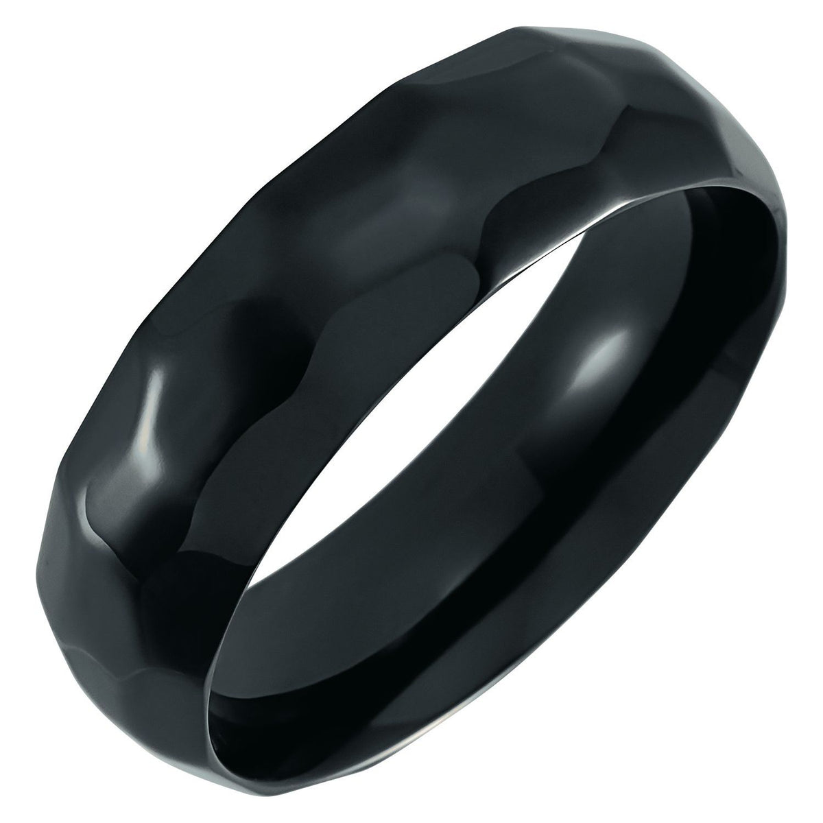 Black Titanium Comfort-Fit Half Round Band