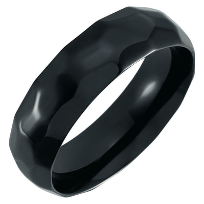 Black Titanium Comfort-Fit Half Round Band