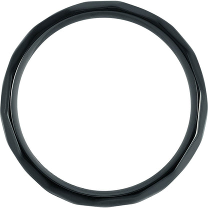 Black Titanium Comfort-Fit Half Round Band