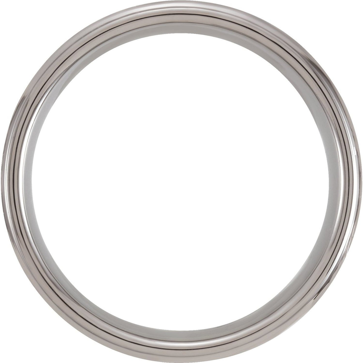Tungsten Stepped-Edge Mother of Pearl Inlay Comfort-Fit Band, 8 mm, Style 2