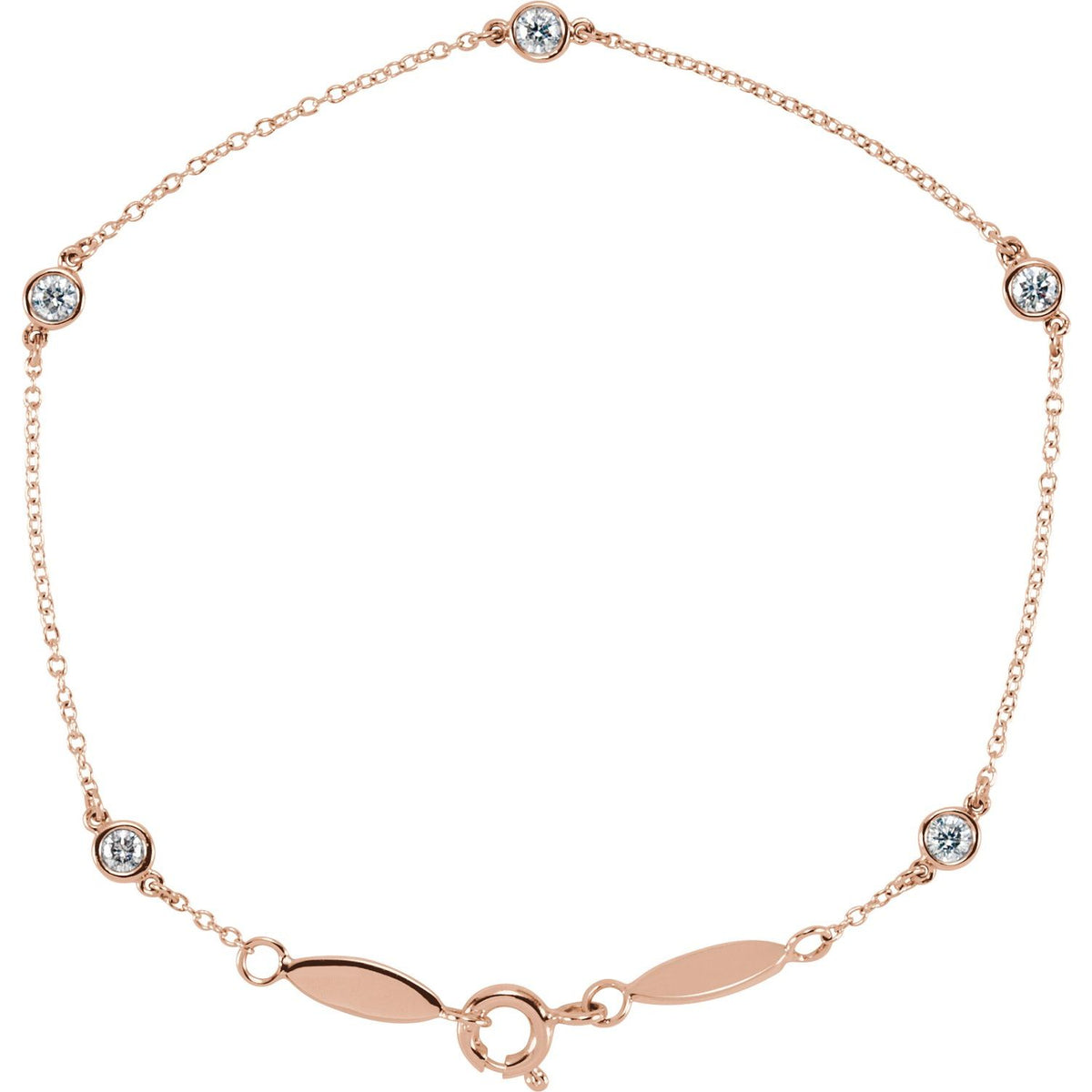 1/3 CTW Lab-Grown Diamond Bezel-Set Station 7" Bracelet