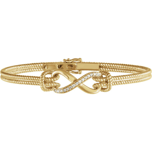 1/8 CTW Natural Diamond Bangle 7 1/2” Bracelet