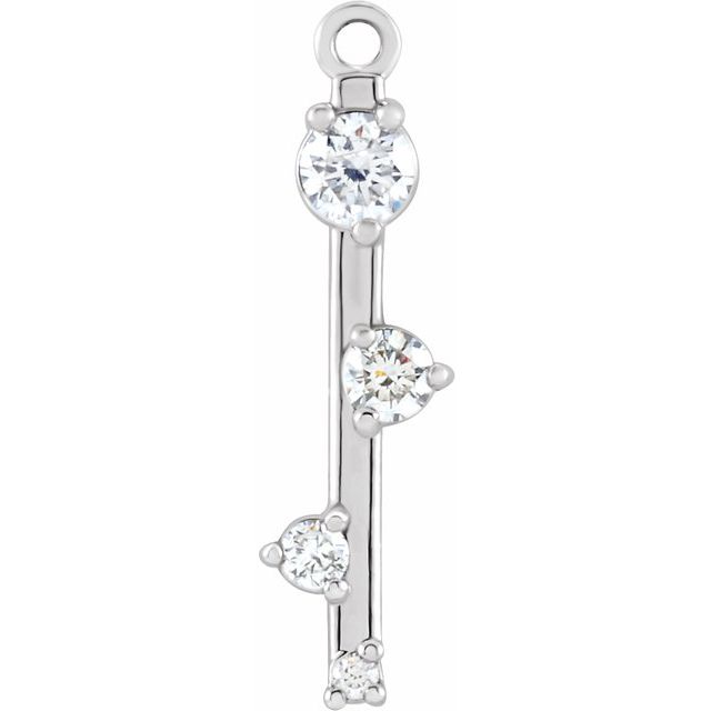 1/8 CTW Natural Diamond Bar Dangle, 4 mm x 15.5 mm