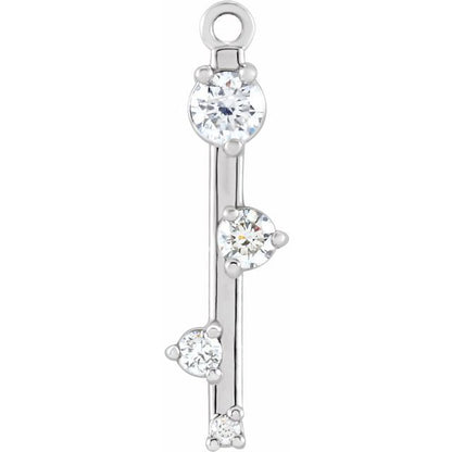 1/8 CTW Natural Diamond Bar Dangle, 4 mm x 15.5 mm