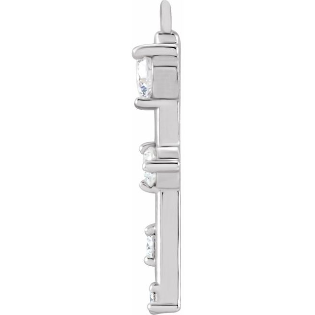 1/8 CTW Natural Diamond Bar Dangle, 4 mm x 15.5 mm
