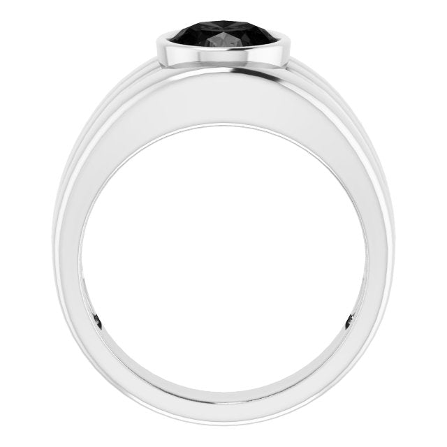 Natural Black Onyx Bezel Ring