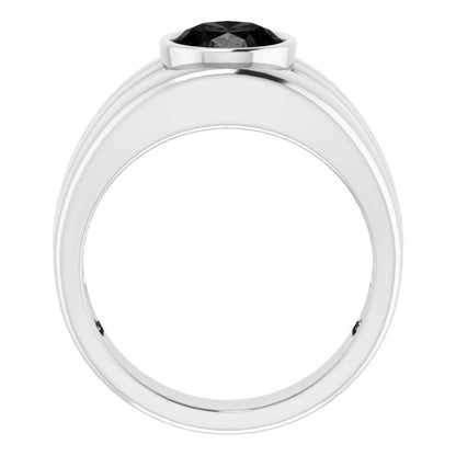 Natural Black Onyx Bezel Ring