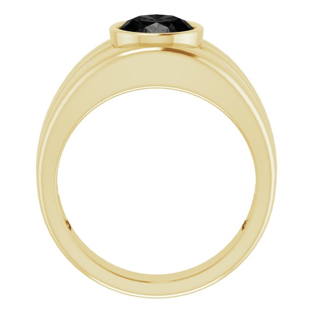 Natural Black Onyx Bezel Ring
