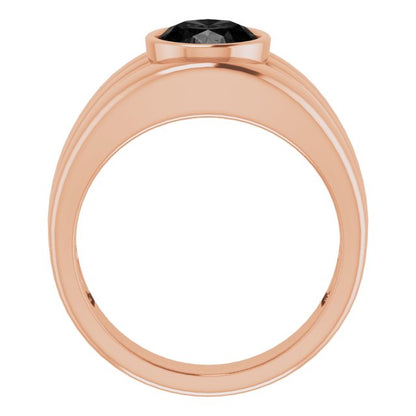 Natural Black Onyx Bezel Ring