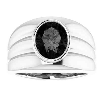 Natural Black Onyx Bezel Ring