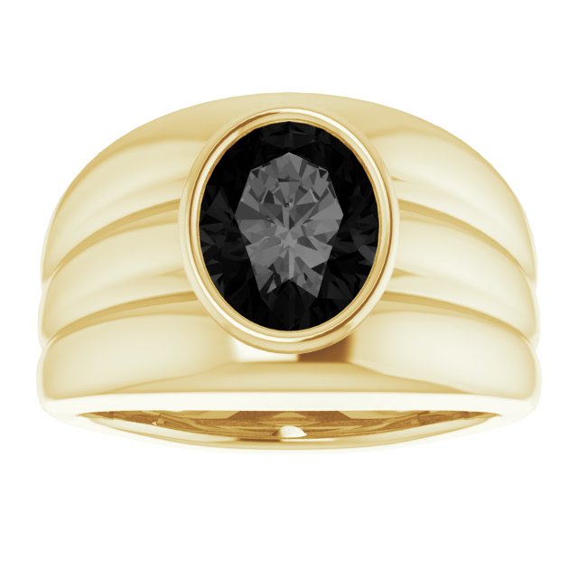 Natural Black Onyx Bezel Ring