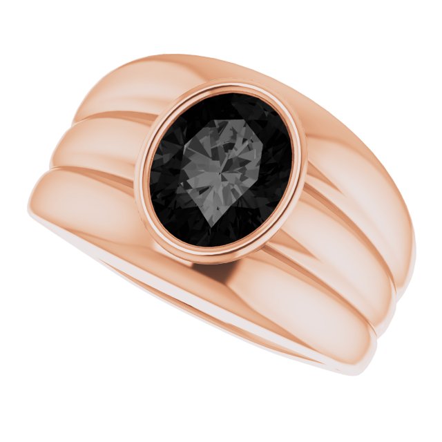 Natural Black Onyx Bezel Ring