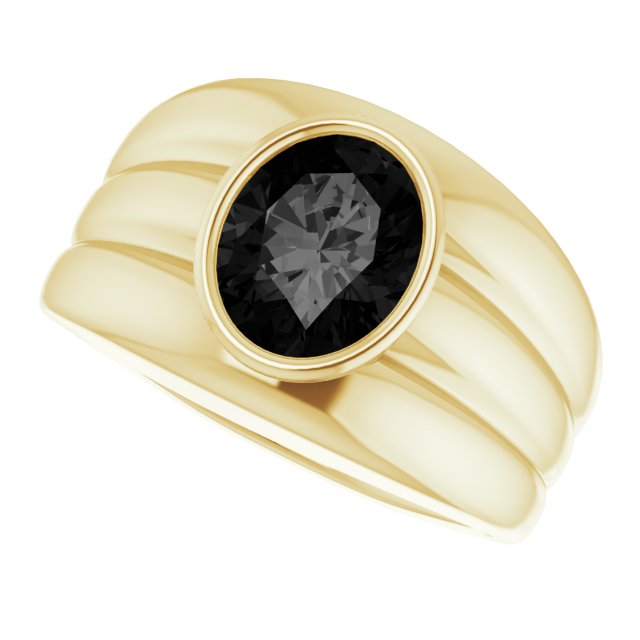 Natural Black Onyx Bezel Ring