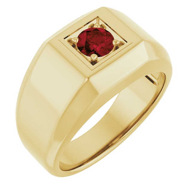 14K Yellow Gold Natural Mozambique Garnet Ring